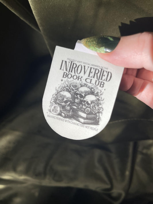Introverted Book Club Magnetic Bookmark | Dark Academia Bookmark | Introvert Reader Gift | Gothic Bookish Art