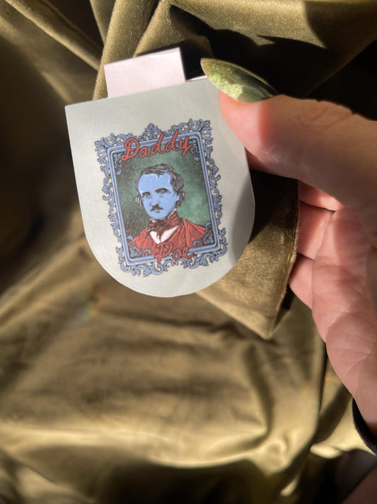 Edgar Allan Poe Magnetic Bookmark | Daddy Poe Bookmark | Dark Academia Gothic Bookish Gift