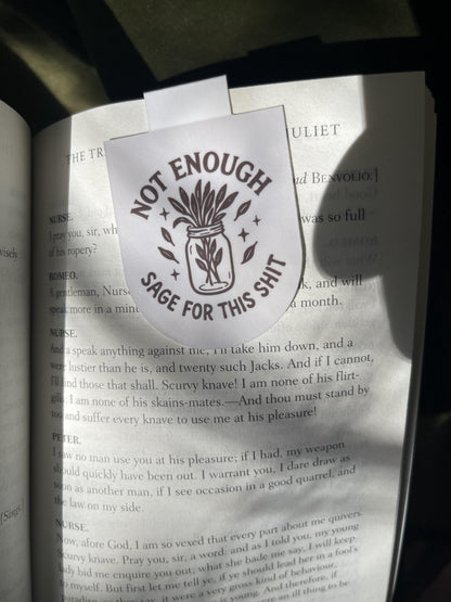 Not Enough Sage for This Sh*t Magnetic Bookmark | Witchy Reader Bookmark | Funny Bookish Gift | Witch Humor