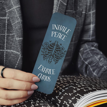 Inhale Peace / Exhale Chaos Bookmark | Dark Humor Bookmarks | Booklover Gifts