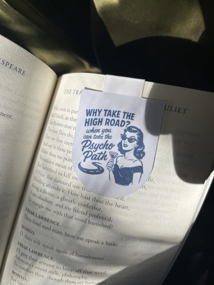 Take the Psycho Path Magnetic Bookmark | Retro Sarcastic Bookmark | Bookish Chaos Gift