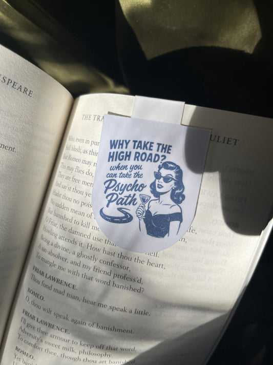 Take the Psycho Path Magnetic Bookmark | Retro Sarcastic Bookmark | Bookish Chaos Gift