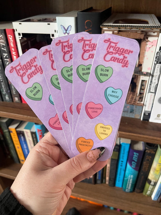 Trigger Candy Bookmark | Dark Romance Valentine Bookmark | Slow Burn Book Accessory | Romance Reader Gift | Bookish Valentine