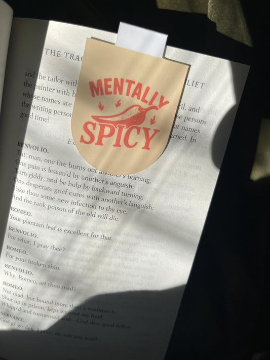 Mentally Spicy Magnetic Bookmark | Spicy Reader Bookmark | Romance Bookish Gift | Booktok Humor