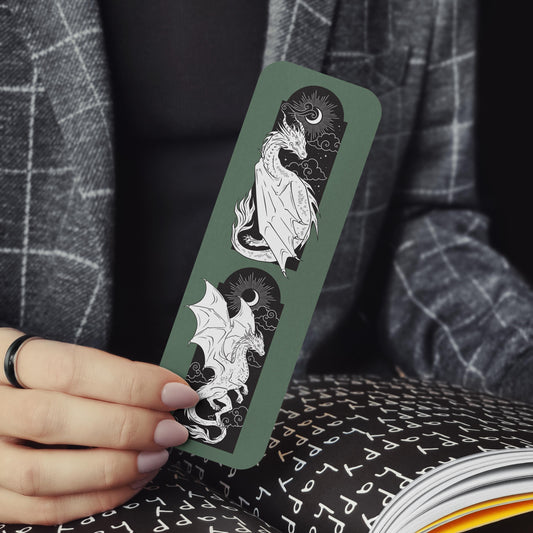 Dragon Legends Bookmark | Dark Academia Bookish Art | Fantasy Romance Bookmark