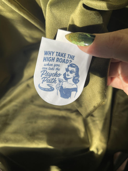Take the Psycho Path Magnetic Bookmark | Retro Sarcastic Bookmark | Bookish Chaos Gift