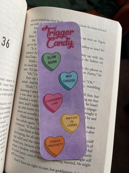 Trigger Candy Bookmark | Dark Romance Valentine Bookmark | Slow Burn Book Accessory | Romance Reader Gift | Bookish Valentine