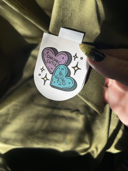 Chronic Cutie Magnetic Bookmark | Neuro Spicy Bookmark | Cute Mental Health Bookish Gift | Reader Humor
