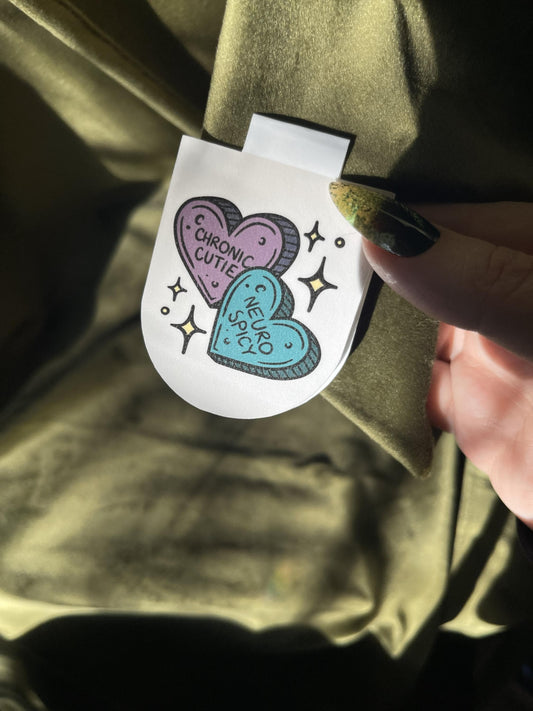 Chronic Cutie Magnetic Bookmark | Neuro Spicy Bookmark | Cute Mental Health Bookish Gift | Reader Humor