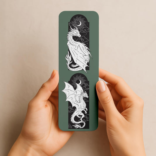 Dragon Legends Bookmark | Dark Academia Bookish Art | Fantasy Romance Bookmark