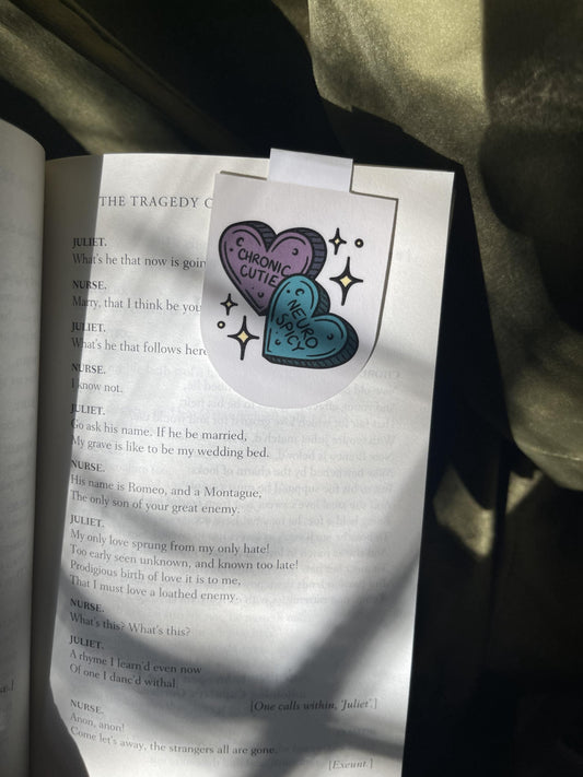 Chronic Cutie Magnetic Bookmark | Neuro Spicy Bookmark | Cute Mental Health Bookish Gift | Reader Humor